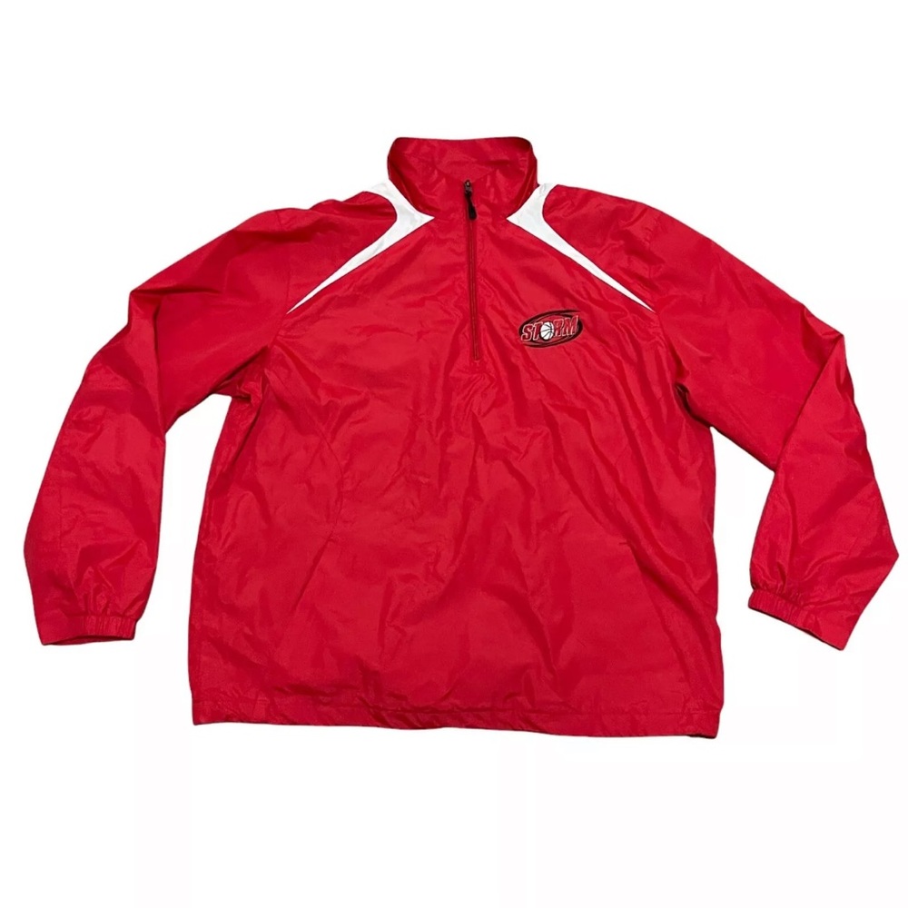 STORM Bowling Red Full Zip Windbreaker Jacket Sport-Tek Size XL Embroidered Logo